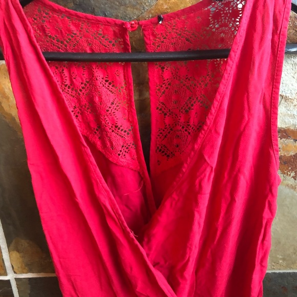Sz xs red vneck jumpsuit - Picture 3 of 3